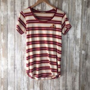 Iowa State Cyclones Striped Tee Womens Small Red Gold NCAA Shirt